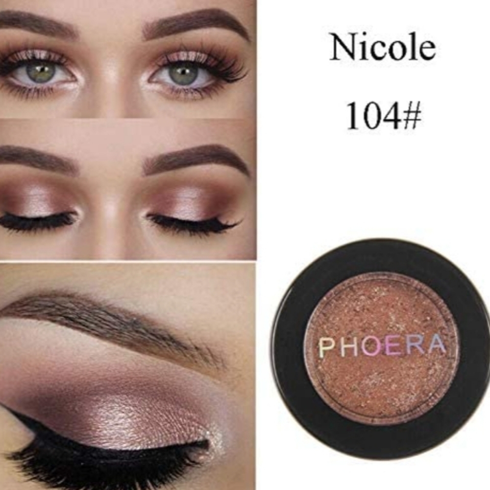 Phoera Super Vibrant Ultra Metallic Eyeshadow Color #104 Nicole